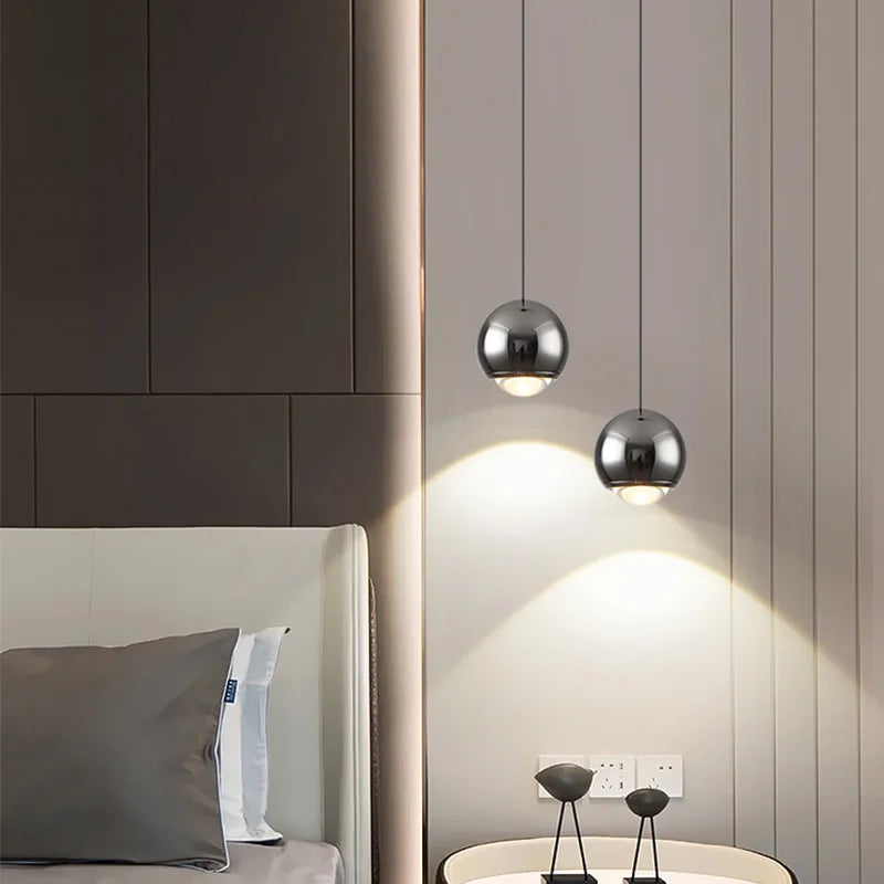 Afralia™ LED Chandelier for Bedroom Kitchen Study Chrome Gold Modern Pendant Light