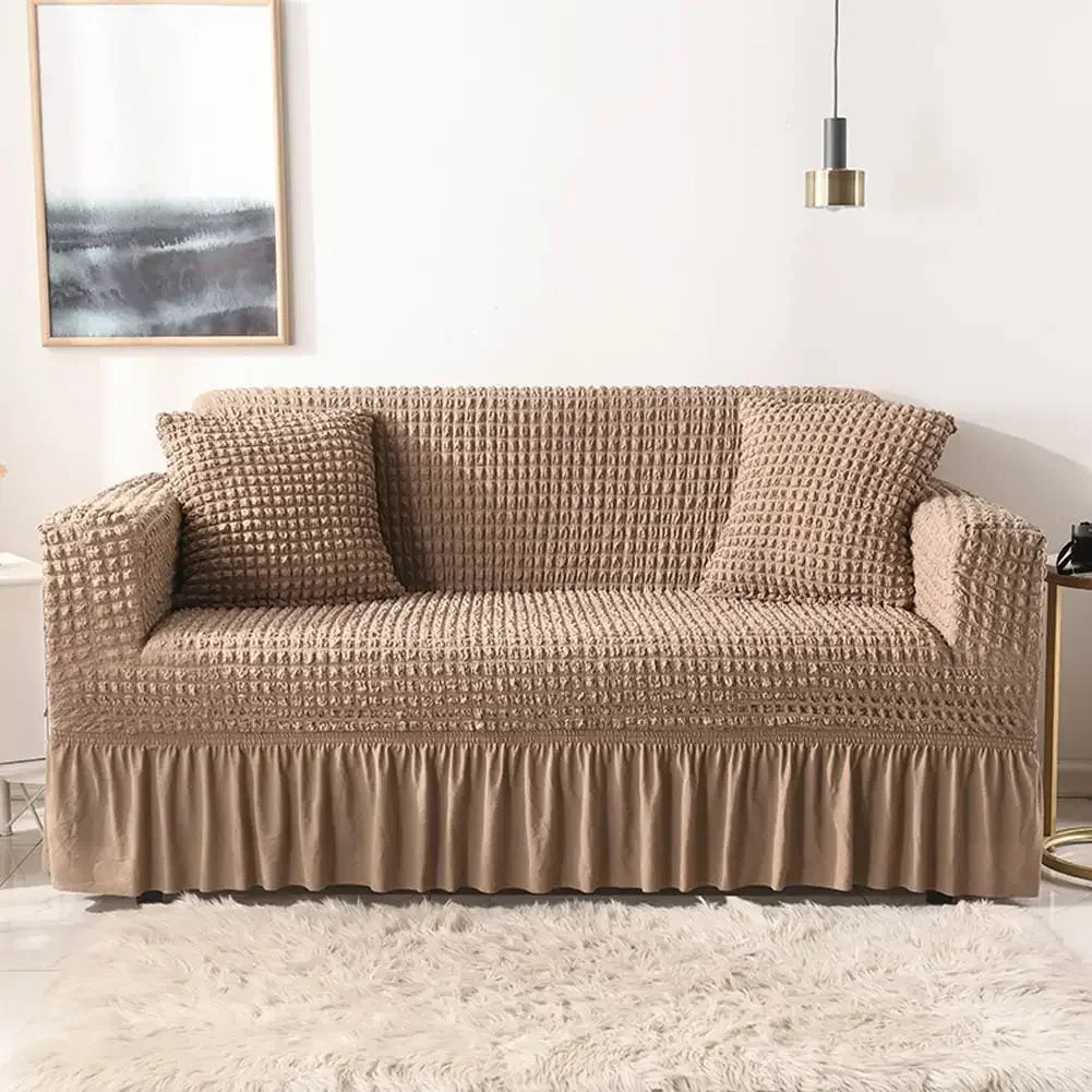 Afralia™ 3D Thick Cozy Sofa Cover | Stretch Slipcovers for Couch | Soft & Solid Color