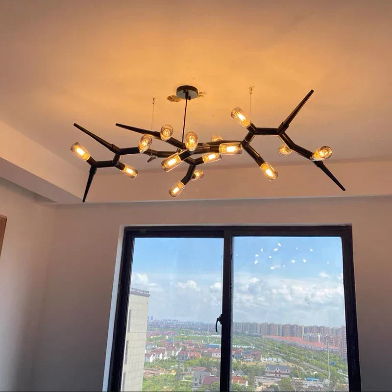 Afralia™ Modern Vintage Black LED Pendant Lamp for Restaurant, Hotel, and Living Room