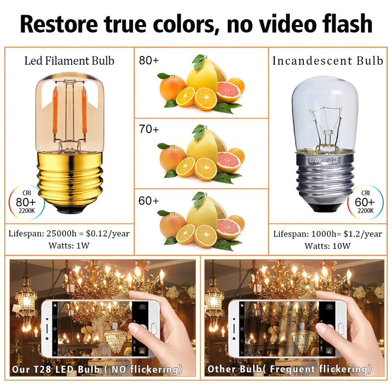 Afralia™ Gold-Tinted LED Tubular Bulb, 1W, Warm White, Dimmable, Vintage Style