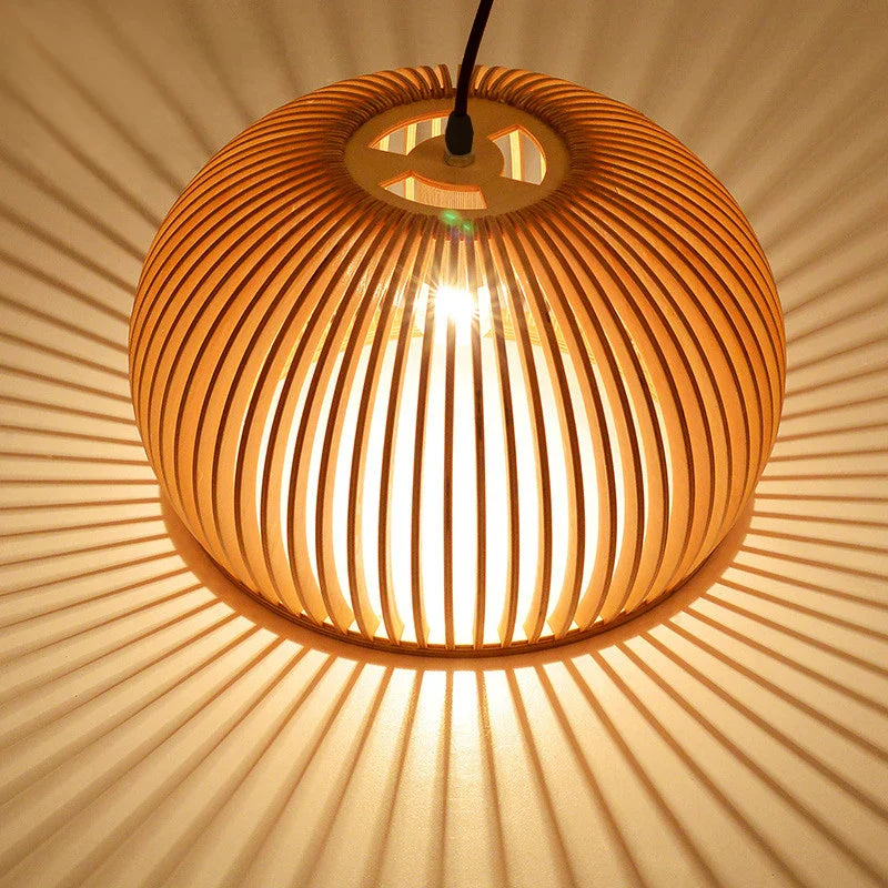 Afralia™ Wood Cage Pendant Lights | Nordic Bar Hanging Lamps | Home Decorative Lighting
