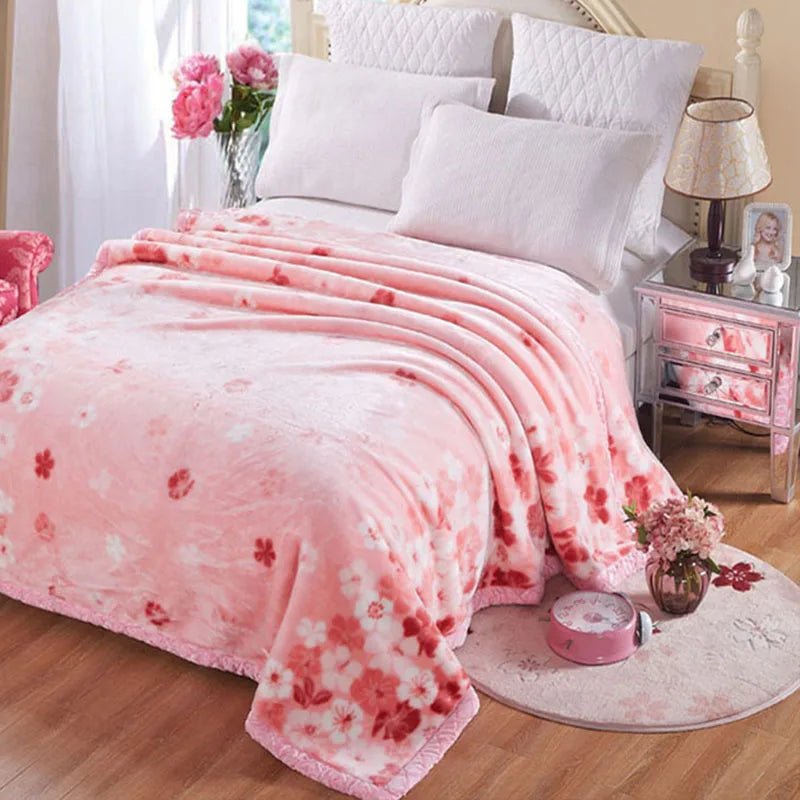Afralia™ Double Layered Raschel Blanket Vintage Flannel 150X200Cm Size Bed Cover
