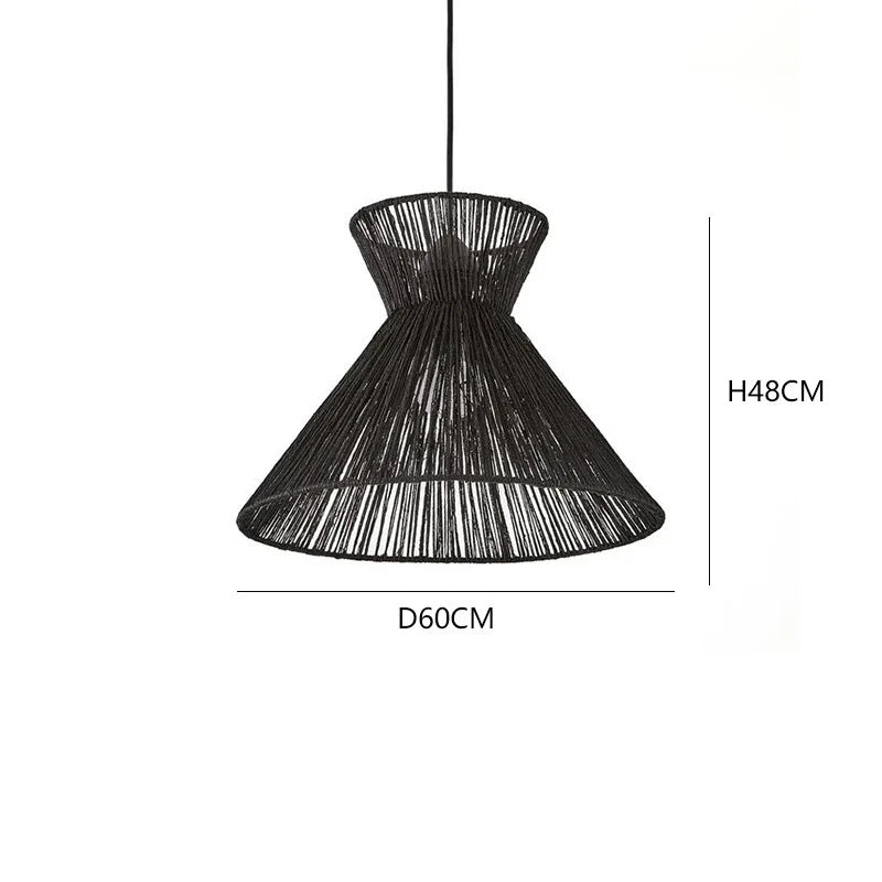 Afralia™ Hand-Woven Hemp Rope Pendant Lamp: Retro Kitchen Island Hanging Light