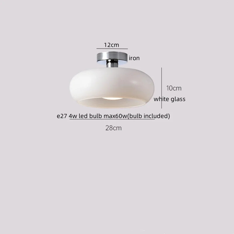 Afralia™ Glass LED Ceiling Lamp Copper Walnut Modern Living Room Lighting Fixtures