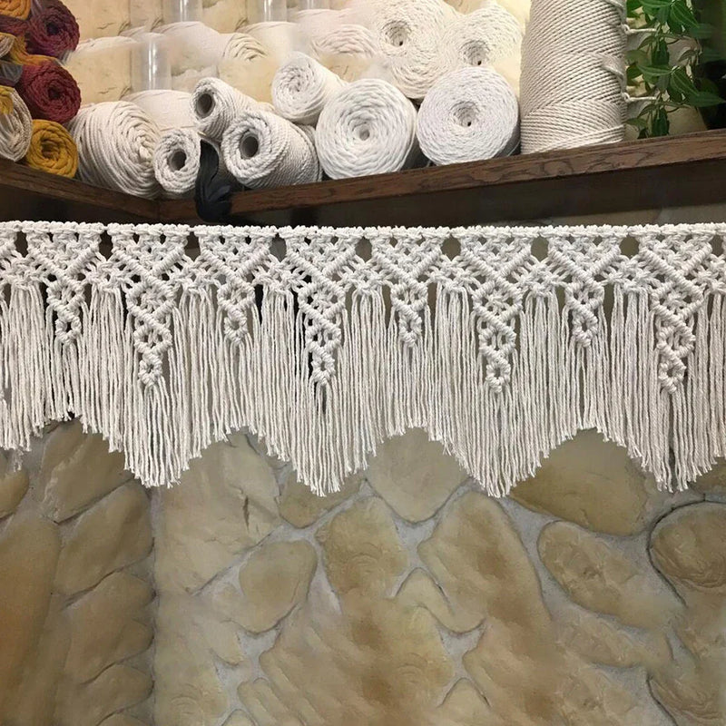 Afralia™ Hand-woven Macrame Tassels Curtain Tapestry Wall Hanging Cotton Decoration