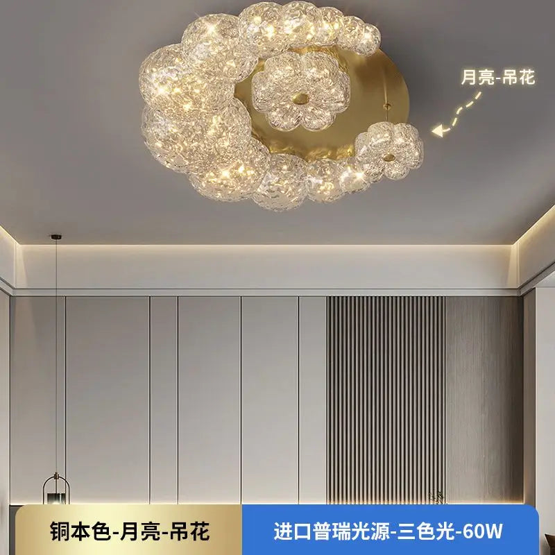 Afralia™ Nordic Luxury Copper Golden Ceiling Light for Modern Dining Room Lighting