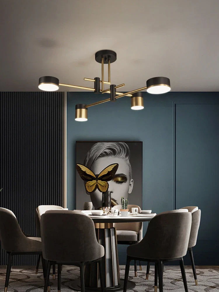 Afralia™ Modern Chandeliers Living Room Kitchen Dining Pendant Lights 3 Color Dimmable