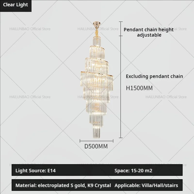 Afralia™ Crystal Chandelier for Penthouse Villa Living Room - Modern Light Luxury Design