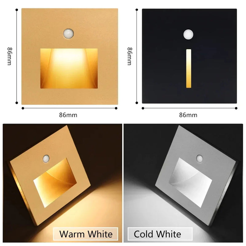 Afralia™ Motion Sensor LED Wall Lamp for Indoor Room Decor, Stair, Hall, Kitchen, Bedroom