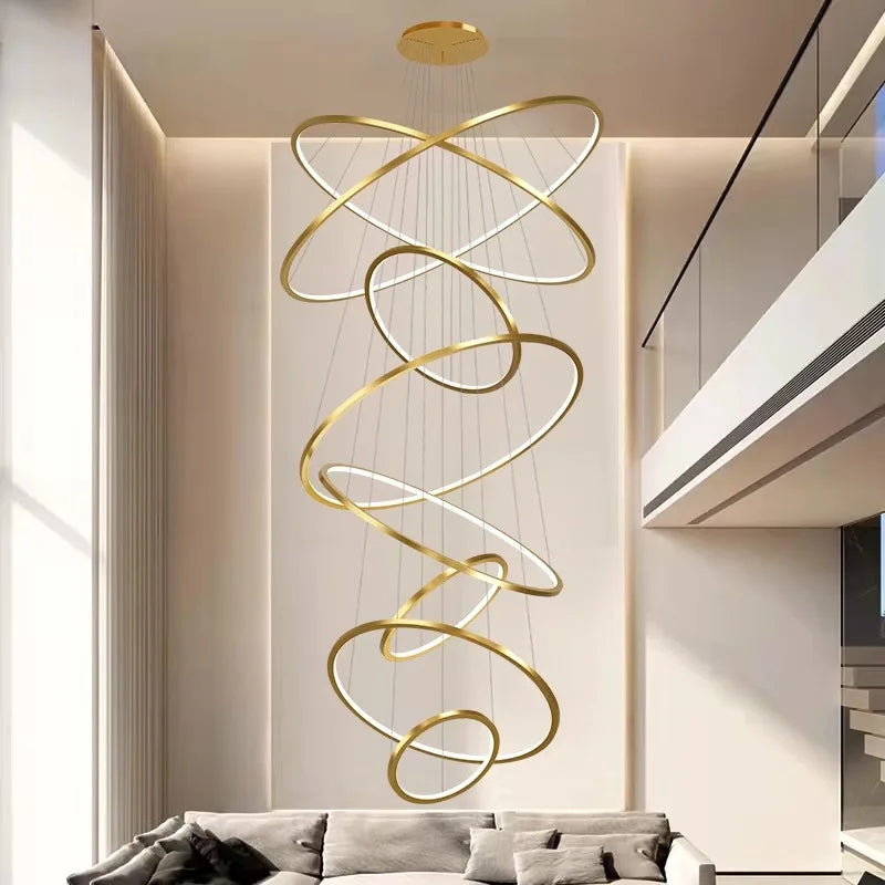 Afralia™ Nordic Stair Chandelier, Living Room Pendant Lights, Indoor Lighting for Bedroom and Dining Room