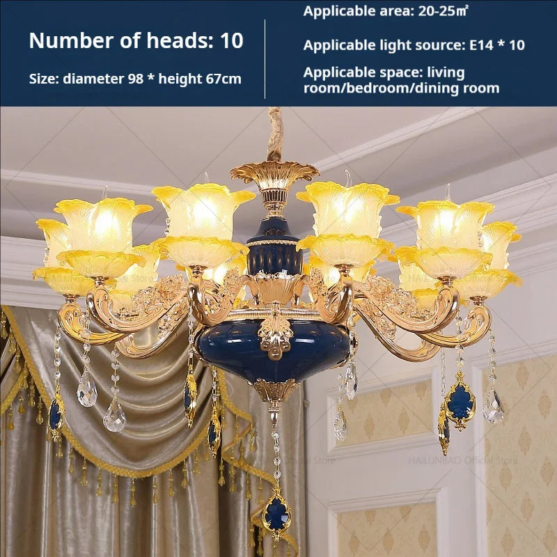 Afralia™ Elegant Crystal Chandelier Living Room Bedroom Lighting