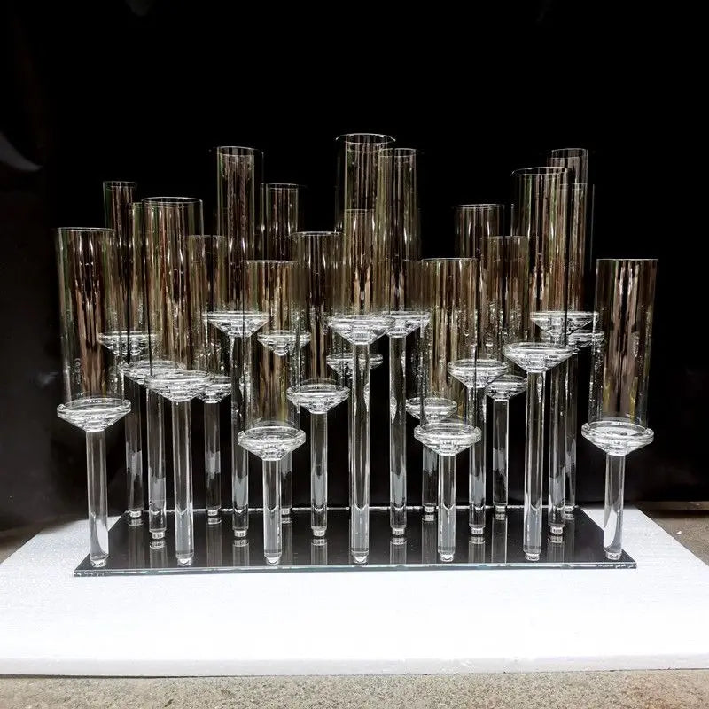Afralia™ Crystal Glass Cover Candle Holders - Elegant Table Centerpiece for Candlelight Dinners