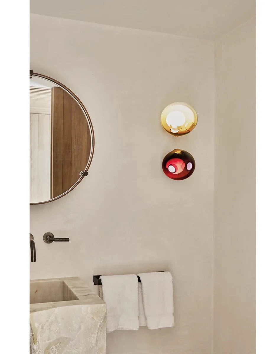 Afralia™ Glass Wall Sconce LED Light Fixture for Living Room & Aisle Decor