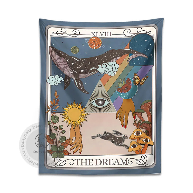 Afralia™ Dream Tarot Tapestry: Mystical Witchy Decor for Tarot Lovers, Hippie Dorm Art