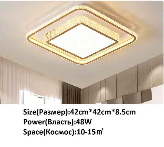 Afralia™ Crystal Luxury LED Ceiling Chandelier for Living Dining Bedroom & Salon