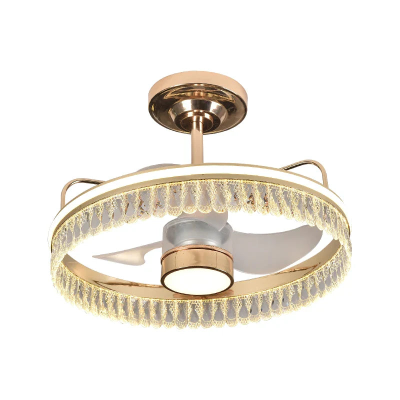 Afralia™ Black Gold LED Ceiling Fan Chandelier: Luxury Nordic Modern Design