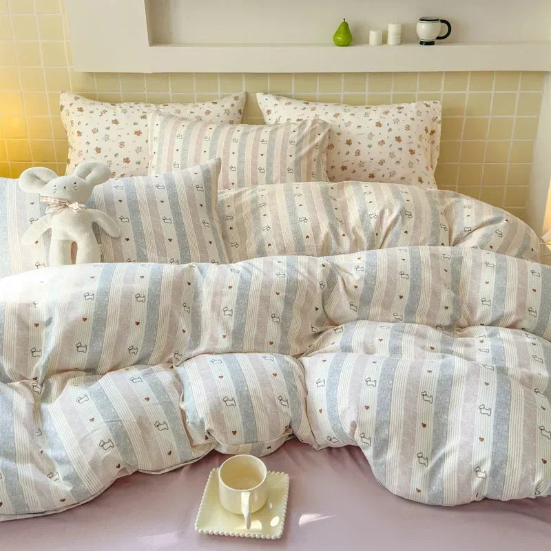 Afralia™ Jacquard Double-Layer Yarn Fitted Sheet Set - Cloud Touch Soft Skin-Friendly Bedroom Decor