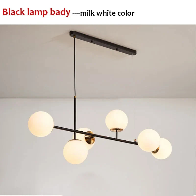 Afralia™ Glass Ball LED Pendant Light Modern Chandelier for Living Room Decor