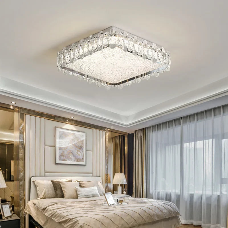 Afralia™ Crystal LED Ceiling Chandelier: Modern Dimmable Lighting Fixture for Stylish Home Decor