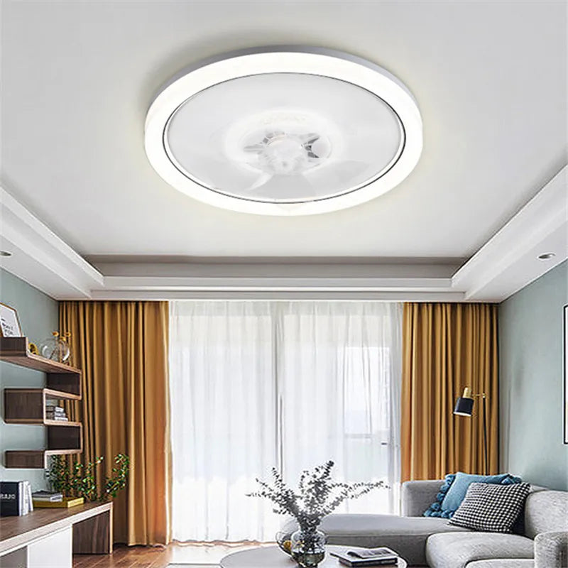 Afralia™ Modern White Ceiling Fan Light 120W LED Remote Control Dimmable Chandelier Fan