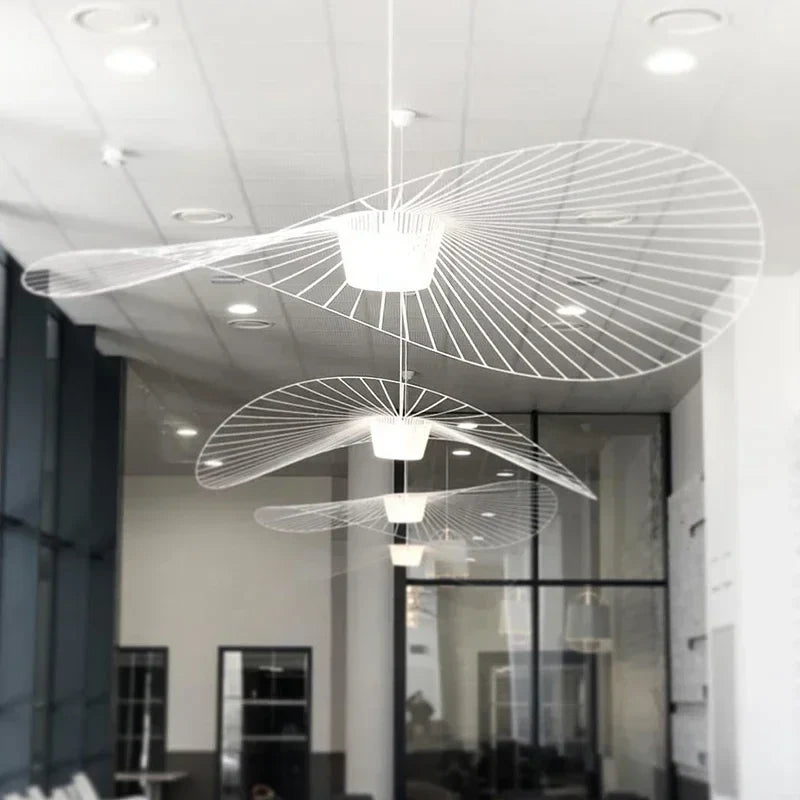 Afralia™ Simple Style Straw Hat Chandeliers for Living and Dining Room Lighting