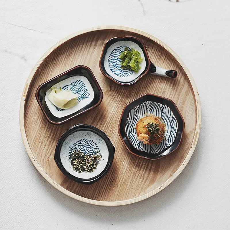 Afralia™ Ceramic Japanese Porcelain Chopsticks Holder & Sauce Dish