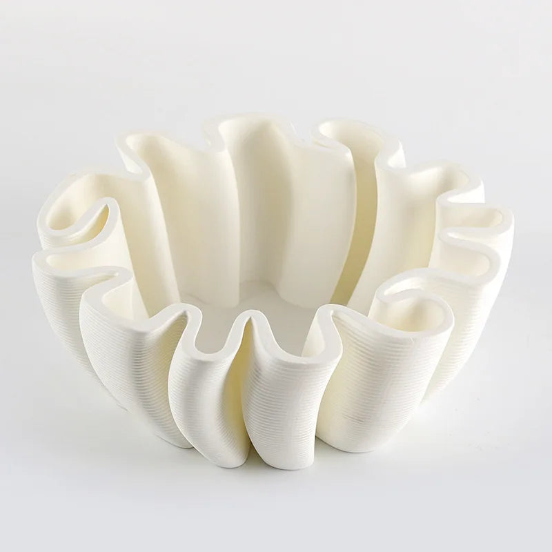 Afralia™ Geometric Striped Fruit Plate Tray for Home Decor & Storage