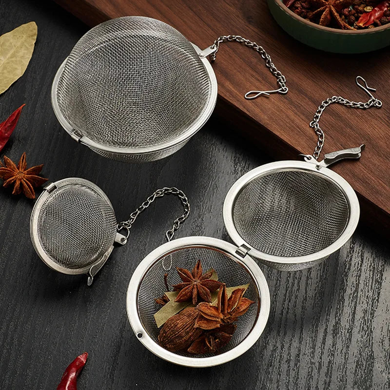 Afralia™ Stainless Steel Tea Infuser Sphere Strainers with Hook - Set of 3