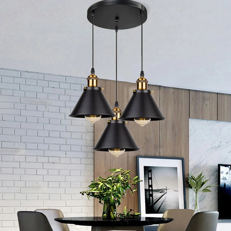 Afralia™ Retro Loft Pendant Light for Kitchen Dining Bedroom E27