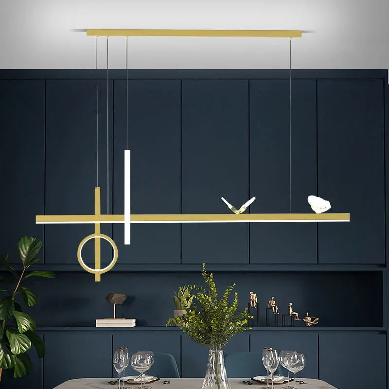 Afralia™ Modern LED Pendant Lights: Bedroom Living Dining Room Kitchen Bar Indoor Lighting with Remote Control