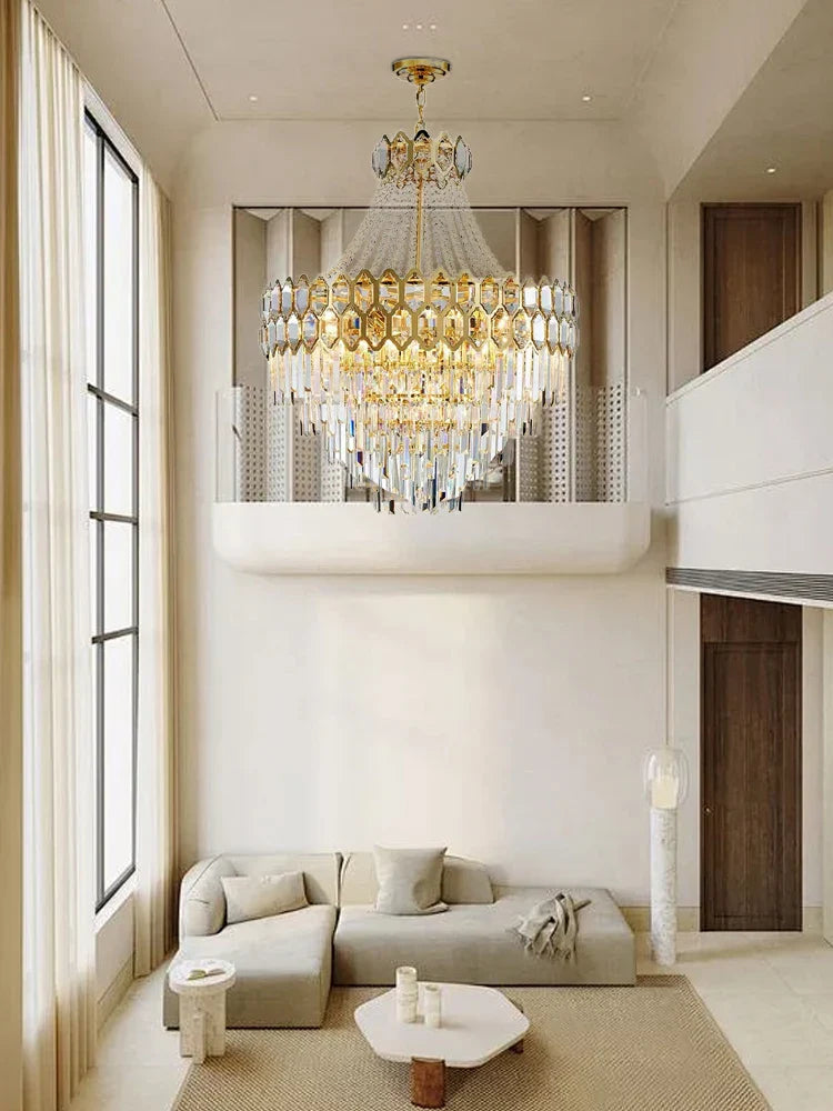 Afralia™ Nordic Gold Crystal Chandelier for Home Decor Living Room Decoration