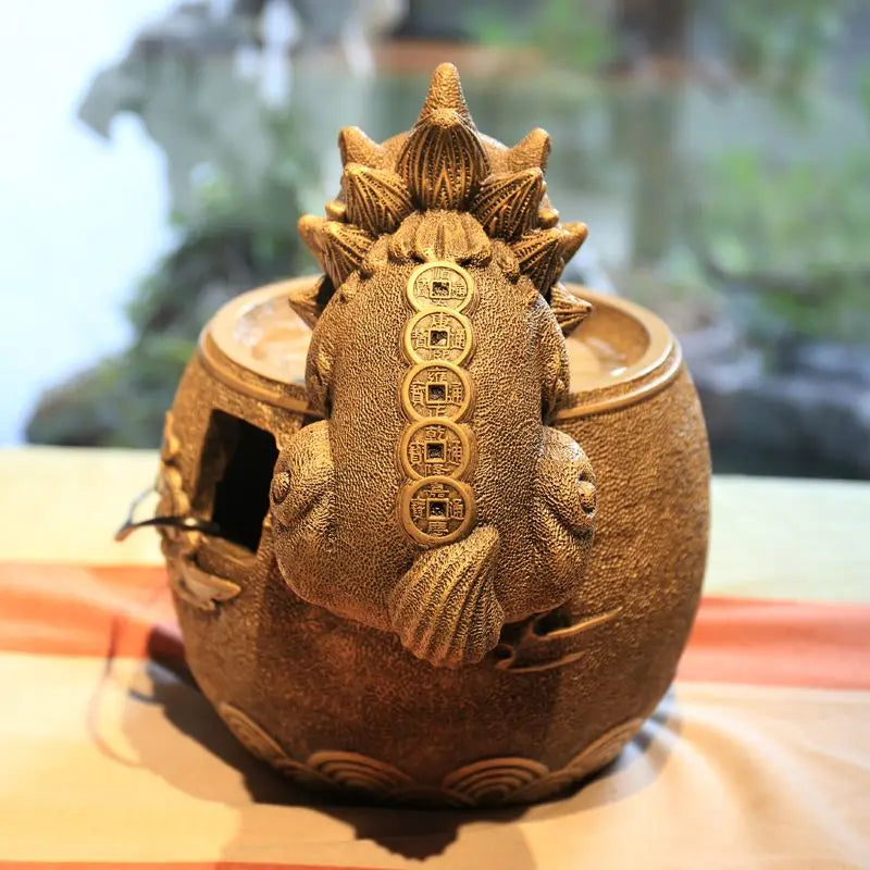 Afralia™ Chinese Style Wealth Attracting Ornaments for Living Room, Office, Desktop Fountain