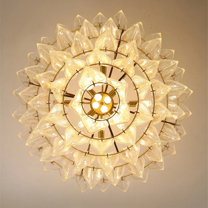 Afralia™ Leaf Glass Chandelier - Nordic Style Light Luxury Pendant Lamp