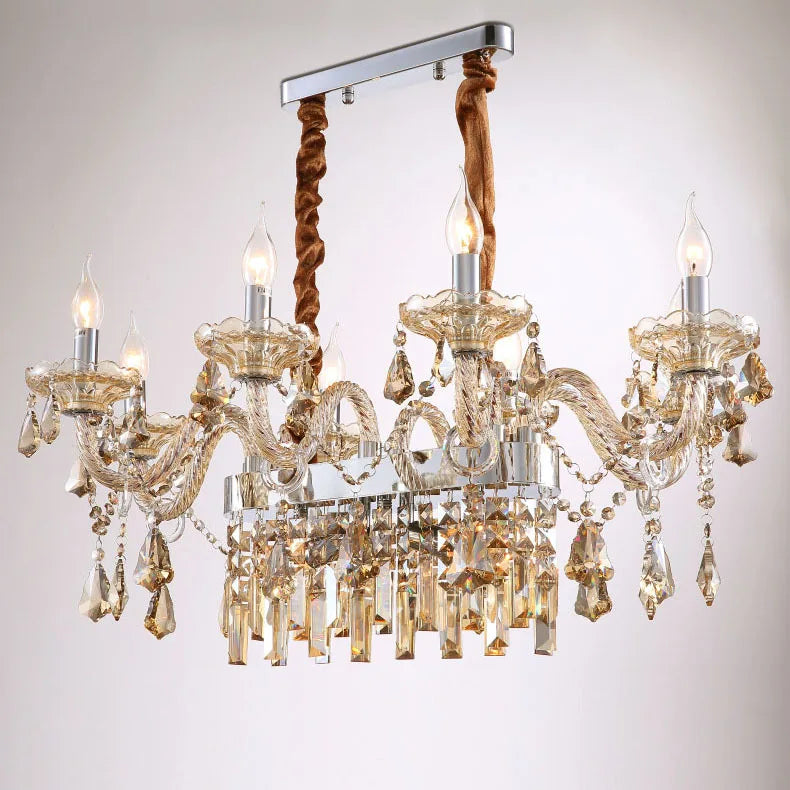 Afralia™ Crystal Chandelier Pendant Light for Dining Room - Gold/Silver/Cognac/Smoky Gray - Indoor Décor