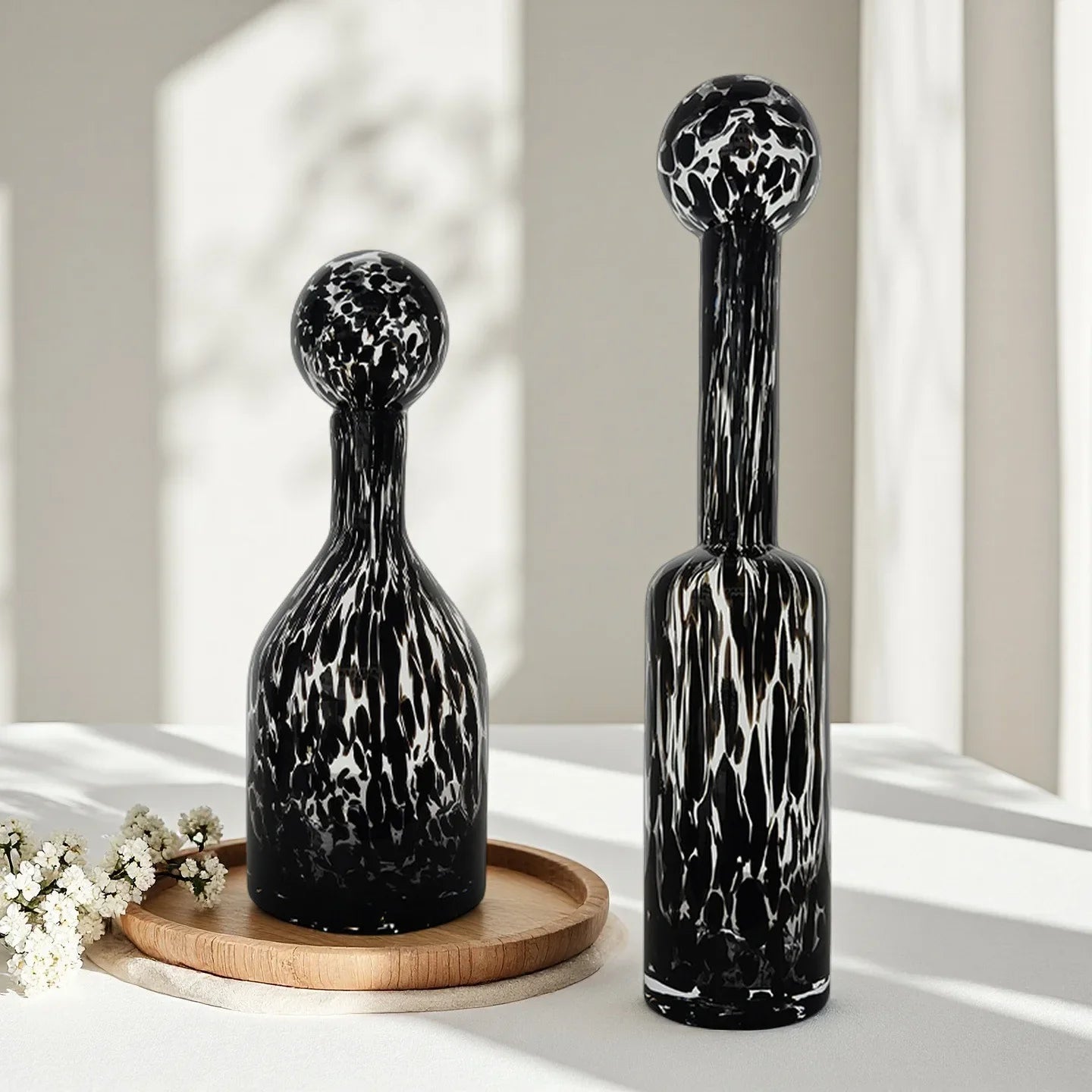 Afralia™ Leopard Print Glass Vase: Stylish Terrarium & Home Decor Accessory