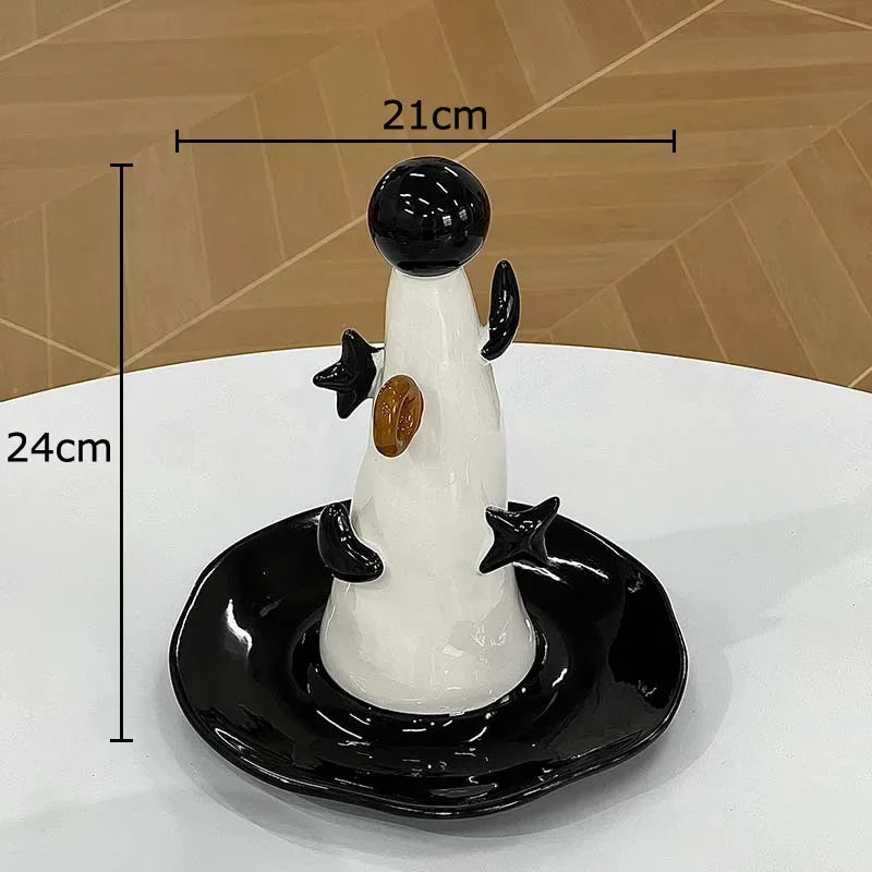 "Afralia™ Magician Hat Jewelry Display Stand Decorative Shelves Earrings Necklace Holder"