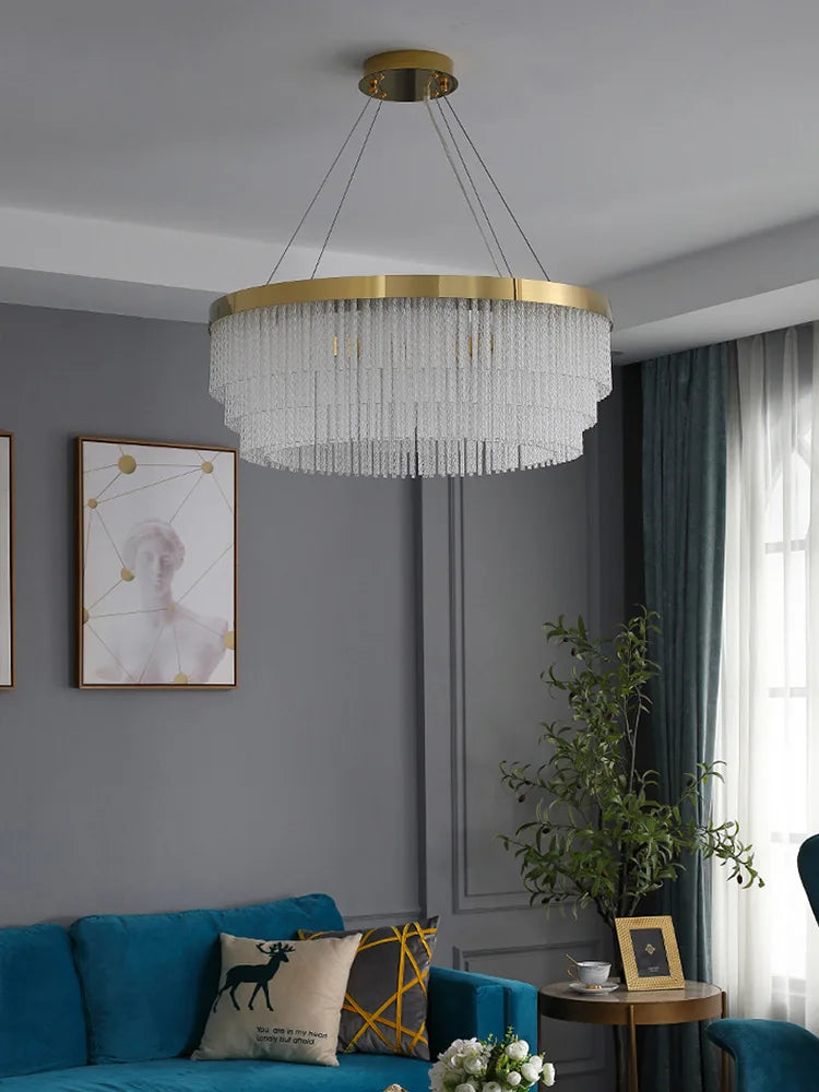 Afralia™ Crystal Ceiling Chandelier: Modern LED Luxury Pendant Light for Home Decor