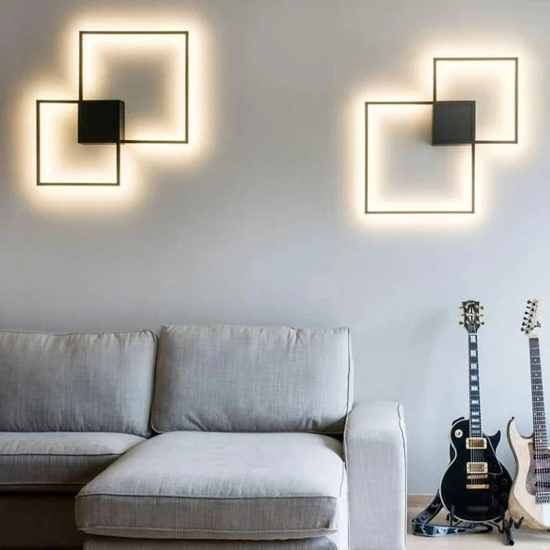 Afralia™ Dimmable Square LED Wall Sconce: Modern Black White Metal Indoor Lighting