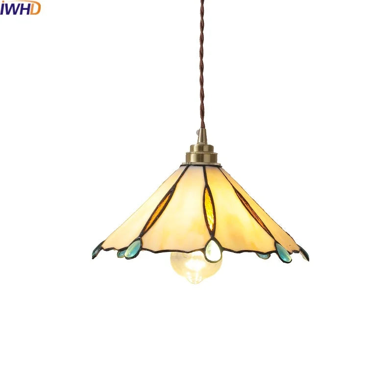 Afralia™ Glass Copper LED Pendant Lamp for Dining Room, Nordic Modern Hanging Light Fixtures