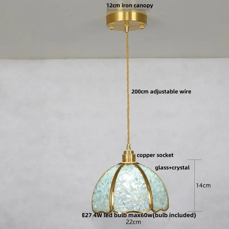 Afralia™ Luxury LED Crystal Pendant Light Fixture with Copper Socket