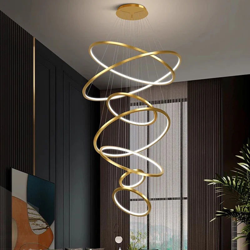 Afralia™ Nordic Stair Chandelier, Living Room Pendant Lights, Indoor Lighting for Bedroom and Dining Room