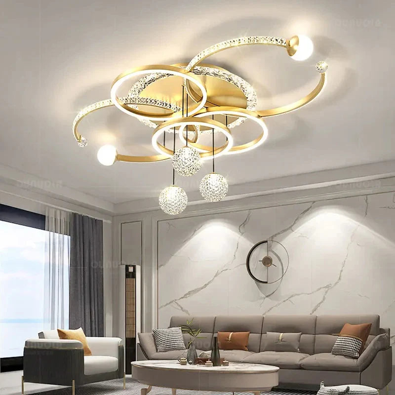 Afralia™ Modern Circle Chandelier: LED Kitchen Pendant Lamp for Luxury Living Room Decor