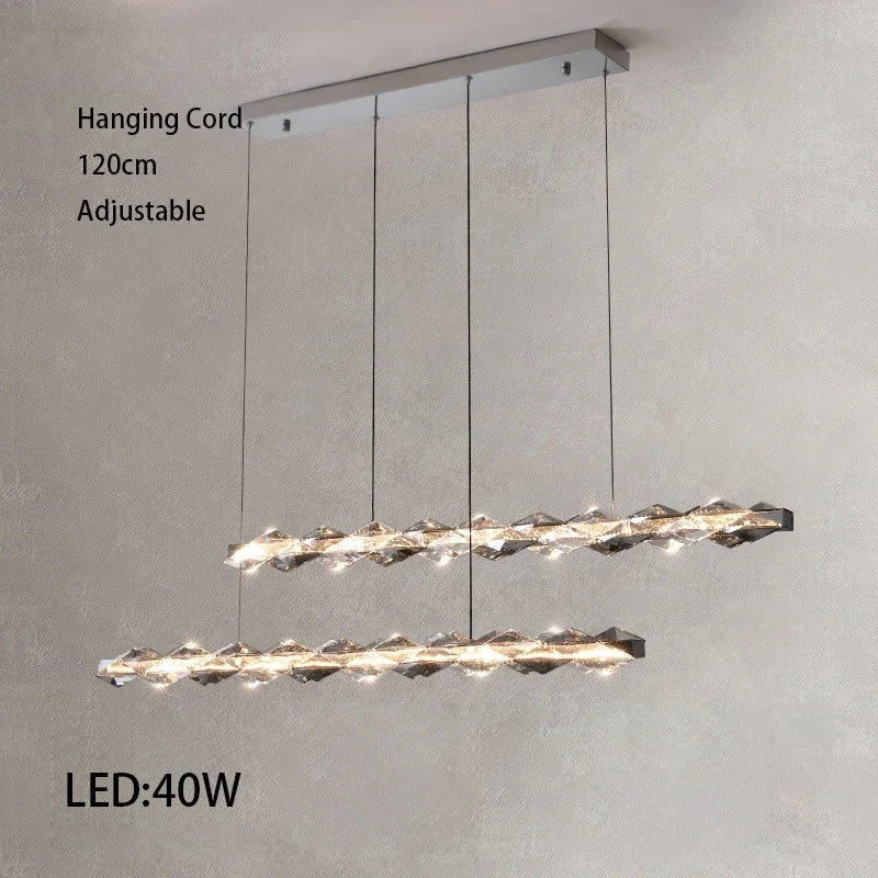 Afralia™ Modern Crystal LED Ceiling Chandelier Light Set for Stylish Indoor Lighting