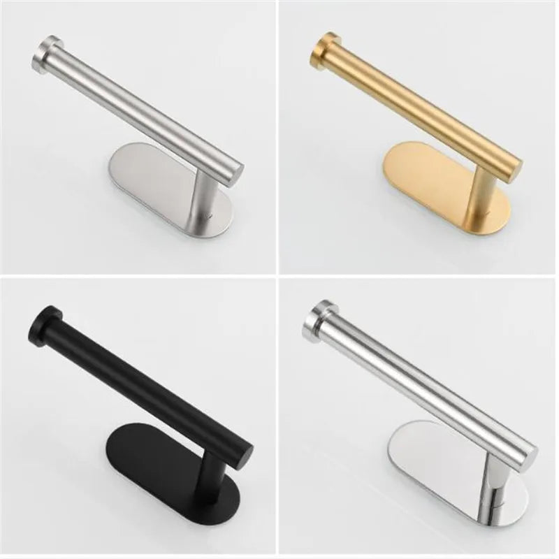 Afralia™ Brushed Gold Stainless Steel Tissue Holder - Wall Mounted Toilet Paper Roll Stand