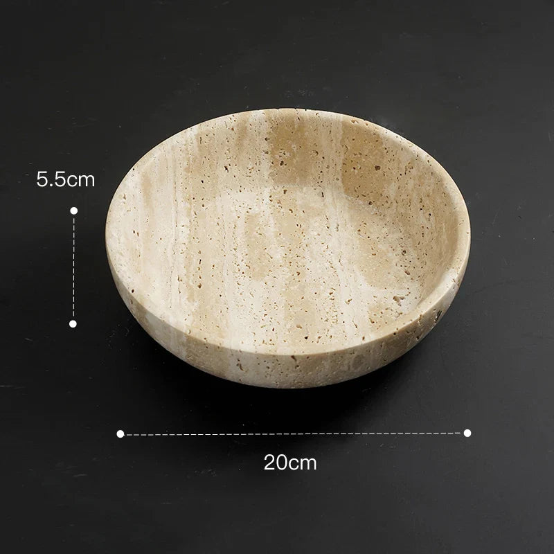 Afralia™ Marble Round Tray: Elegant Serving Dish, Fruit Bowl, Coffee Table Decor
