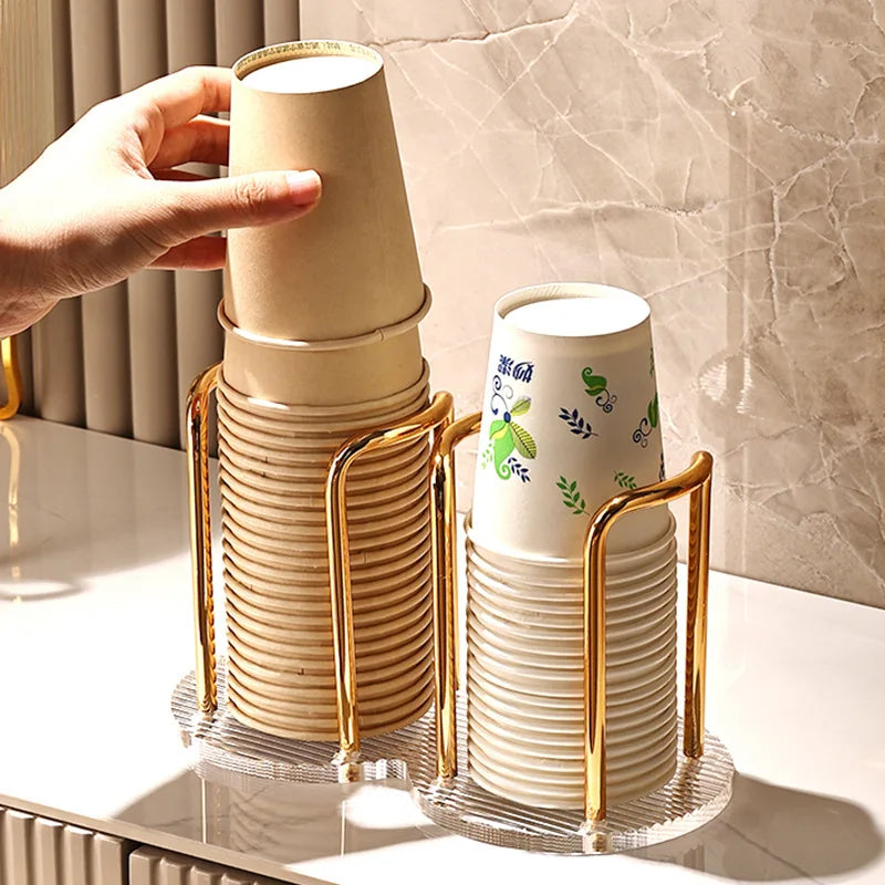 Afralia™ Cup Holder Dispenser Stand: Elegant Mug Organizer Rack for Home Luxuries