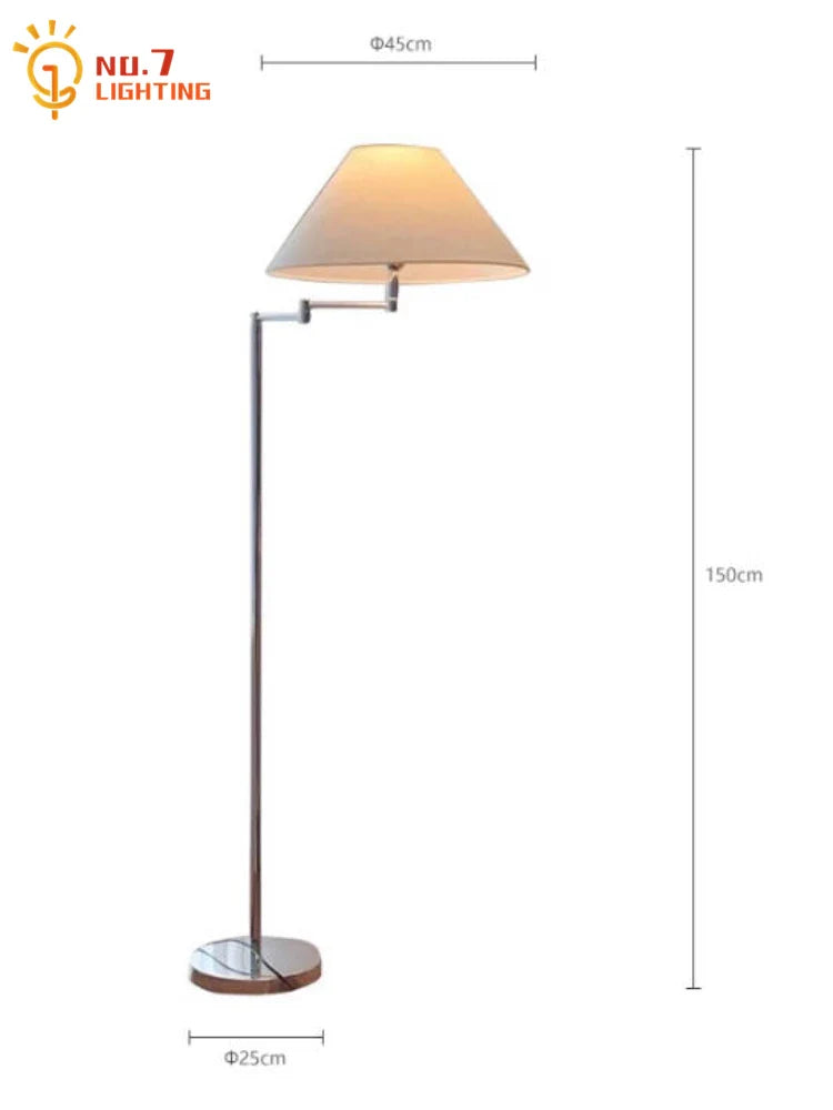 Afralia™ Cream Rocker Arm LED Floor Lamp for Modern Living Spaces