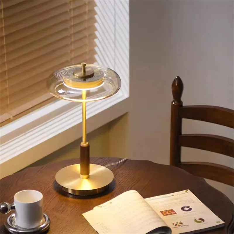 Afralia™ Mushroom Lustre Glass Floor Lamp - Gold Metal Art Design