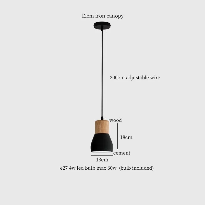 Afralia™ Cement LED Pendant Lamp Industrial Decor Bedroom Living Room Bar Cafe