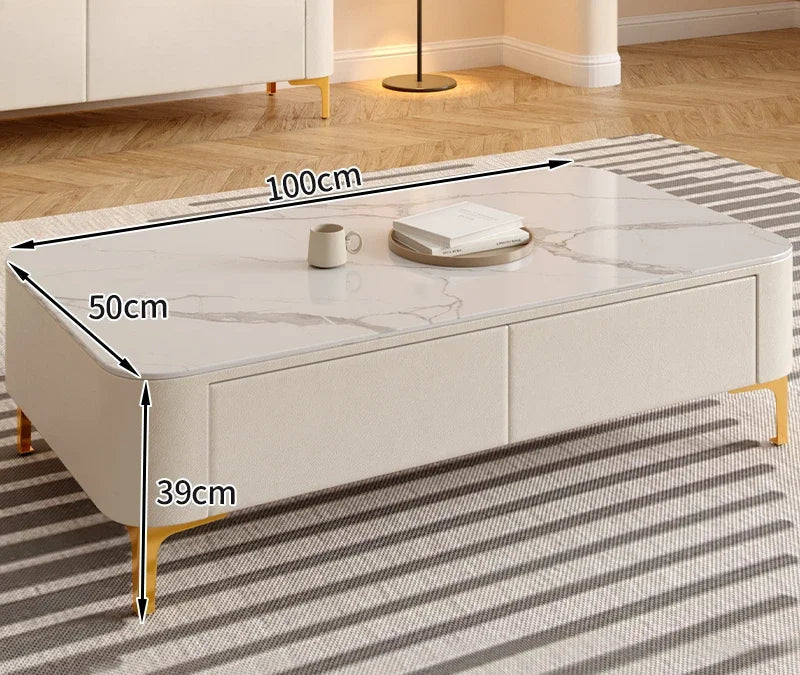 Solid Wood Square Coffee Table with Drawer by Afralia™ - Modern Italian Design